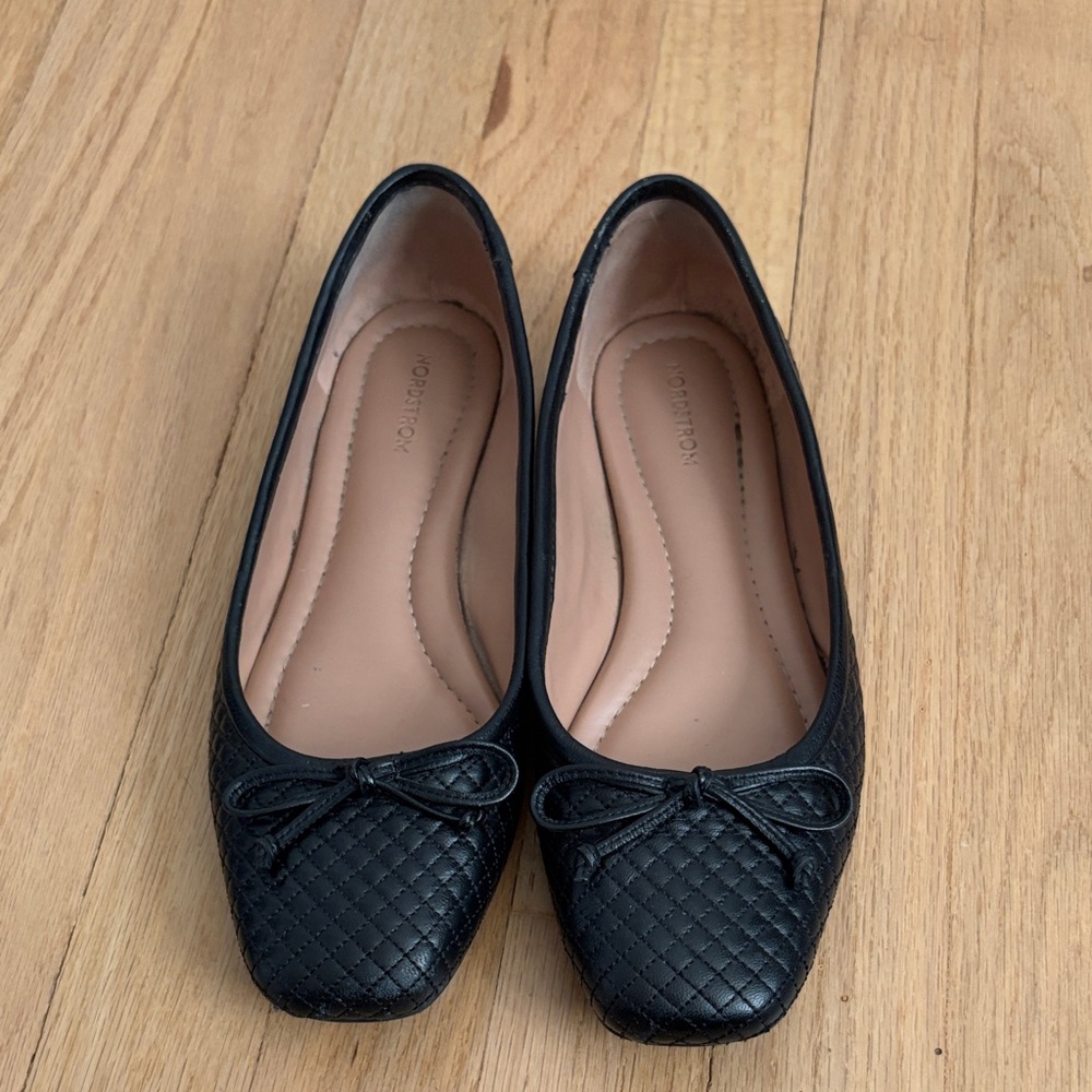 Nordstrom Black Quilted Loafers